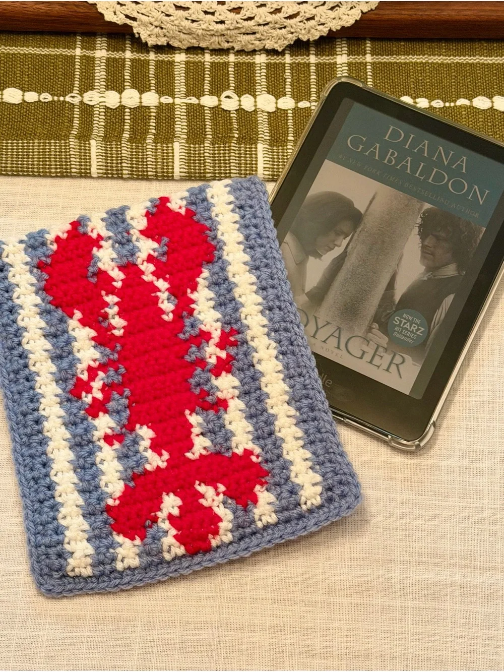 Handmade Crochet Lobster Kindle sleeve